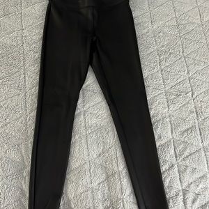 Express black faux leather leggings, small